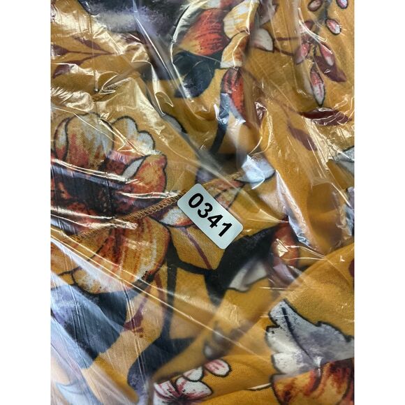 Indigo Rose Yellow Floral Maxi Dress Flutter Sleeve V Neck Wrap Belted XL - Picture 10 of 10